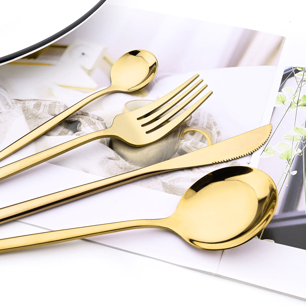 24 Piece Gold Flatware